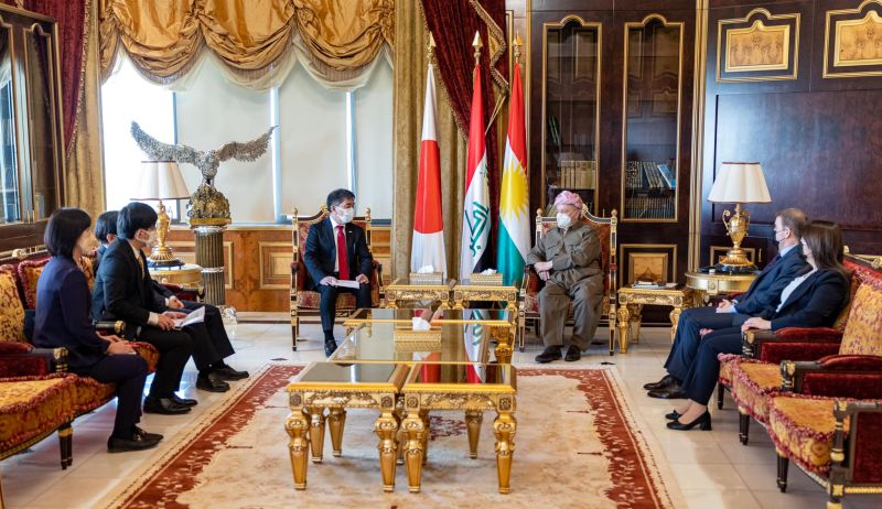 سەرۆك بارزانی پێشوازی لە باڵیۆزی ژاپۆن لە عێراق دەكات